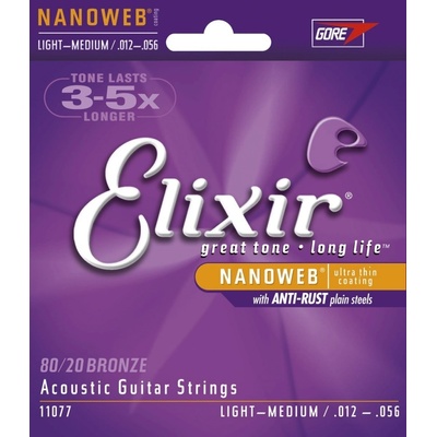 Elixir Acoustic Bronze 80/20 Nanoweb 11077 Light-Medium