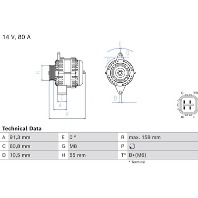 Alternátor BOSCH 0 986 086 890 (0986086890)