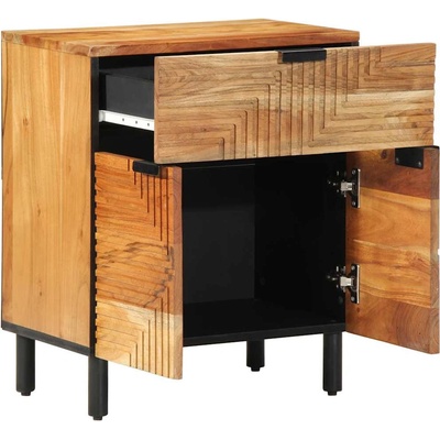 vidaXL Нощен шкаф Кафяво 50 x 33 x 60 см Масивна акациева дървесина (4017767)