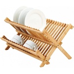Kinghoff Сушилник за съдове Kinghoff KH 1631, 2 нива, Сгъваем, 40x33x24 см, Бамбук (9999KH1631) - topmall
