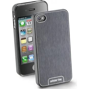 Cellularline CL Apple iPhone 4/4S Brushed Алуминиев Капак Черен + Протектор