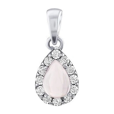 SILVEGO Stříbrný přívěsek BRISA s pravým Růženínem a Brilliance Zirconia JJJ1141PRO