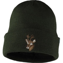 Bontis Pletená čiapka s výšivkou Srnec Olivová