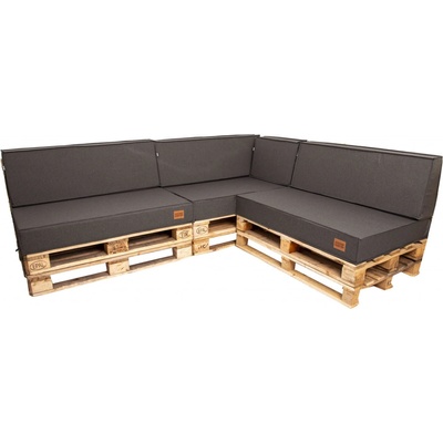 Golden Garden GG01 paletové sedenie Podsedáky a Vankúše 3ks × 120/80/15 + 3 ks 120/40 20/10 + 1 ks 60/40/ x 20/10 tmavá melanž
