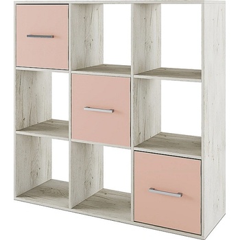 ИРИМ Етажерка Сити 3084 дъб пиемона / розова праскова