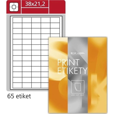SK Label Snímatelné etikety, bílé, 38,0 x 21,2 mm, 6500 ks