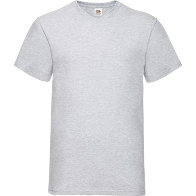 Fruit of the Loom Tričko Valueweight V-Neck T výstřihem do V krátký rukáv pánské melír šedé