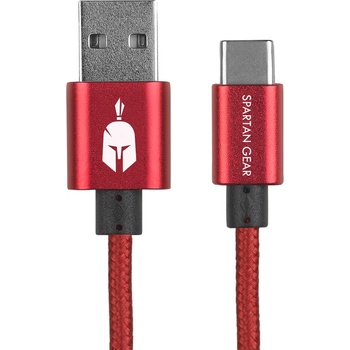 Spartan Gear Кабел Spartan Gear - Type C USB 2.0, 2m, червен