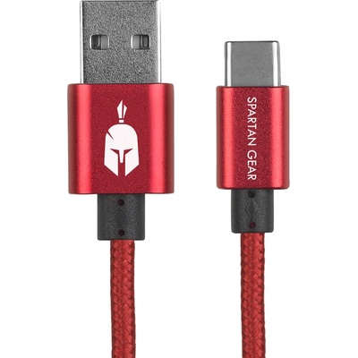 Spartan Gear Кабел Spartan Gear - Type C USB 2.0, 2m, червен