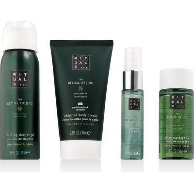 Rituals The Ritual of Jing sprchová pěna 50 ml + tělový krém 70 ml + tělový olej 50 ml + tělový sprej 20 ml