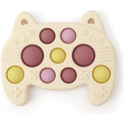 Malý Ježko silikon hryzadlo Pop It 2v1 Joystick Candy Pink