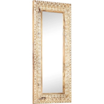 vidaXL Ръчно резбовано огледало, 110x50x2, 6 см, мангово дърво масив (321646)