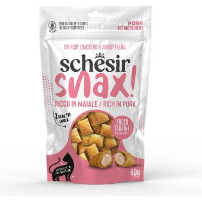 Schesir Cat Snax! Polštářky plněné vepřovým masem 60 g