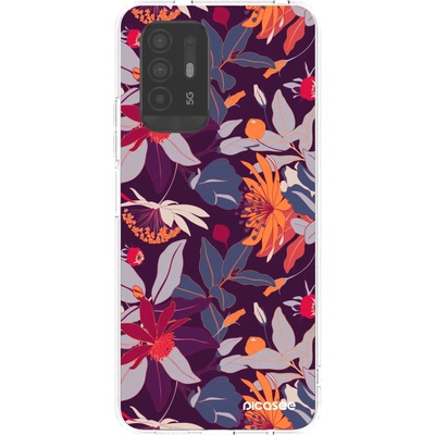 Pouzdro Picasee silikonové OPPO A94 5G Purple Leaf čiré