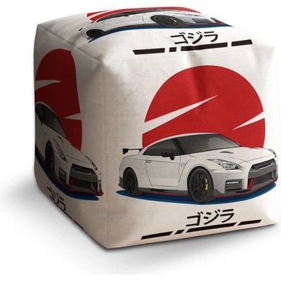 Sablio Taburet Cube Nissan GTR 35 Japonské slnko: 40x40x40 cm