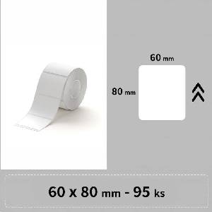 Niimbot 1EA01767702, 60x80mm, 95 бр. , бели самозалепващи етикети (1EA01767702)