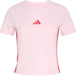 adidas Дамска тениска adidas Women's 3-Stripes SJ Baby Tee T-shirt - Clear Pink / Pure Ruby - размер XL (916-6782-0115)