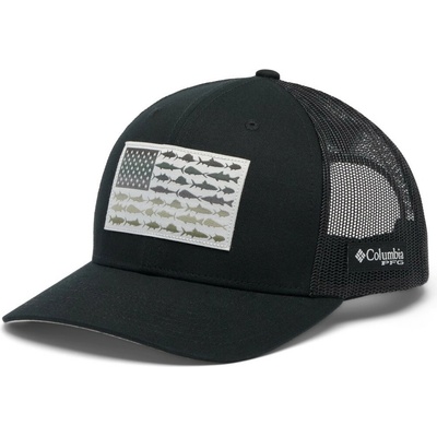 Columbia PFG Fish Flag Mesh Snap Back Black Cool Grey