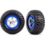 Traxxas колело 2.2/3.0", диск SCT хромиран/син, гума KM2 (2) (2WD преден)