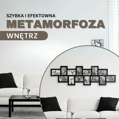 Fotorámeček na 14 fotek, 118x36 cm, černý SPRINGOS PANORAMA – Sleviste.cz