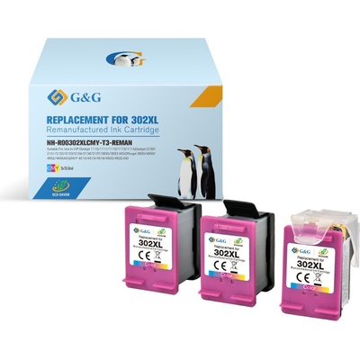 Compatible Комплект глава + 3 мастилници за HP DeskJet 2130 All-in-One/OfficeJet 3830/4650 All-in-One Printers - Color - HIGH CAPACITY - /3 (Compatible-NH-R00302XLCMY-T3)