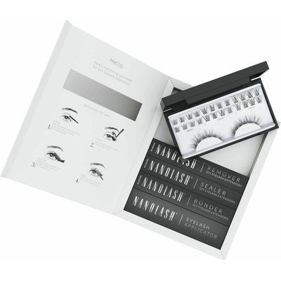 Nanolash, DIY Extensions Starter Kit umelé riasy 10,12,14 mm Classy 36 ks. + tmel na riasy 5ml + tmel na riasy 5ml + aplikátor na riasy 1ks. + odstraňovač rias 5ml