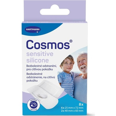 Cosmos Sensitive Silicone 2 velikosti ultra jemná náplast 8 ks