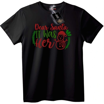 NOONEBRAND Тениска Скъпи Санта, Беше Тя - M, White