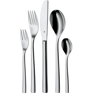 WMF Palermo cutlery set for 12 people, cutlery 60 pieces, monobloc knife, Cromargan stainless steel polished, shiny, dishwasher safe - 1177009990 (1177009990)