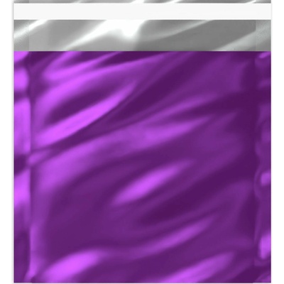 Lesklé metalické fóliové obálky - 165 x 165 mm - Purpurová