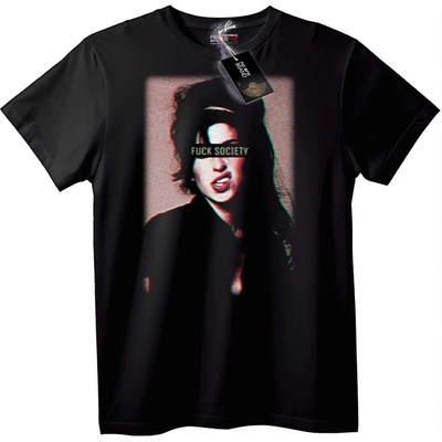 NOONEBRAND Тениска FUCK SOCIETY - 7XL, White