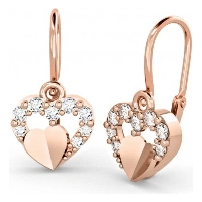 Couple Dětské náušnice Darcy růžové zlato a zirkony Brizura dětská 585-66-3-0357.4C00.0.00.001.14
