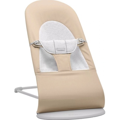 BABYBJÖRN Lehátko Balance Soft Woven Beige/ grey Jersey, svetlá konštrukcia