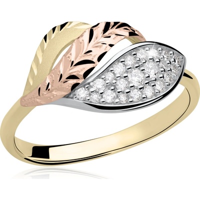 Danfil Zlatý prsten kombinace zlata 1325 s brilianty