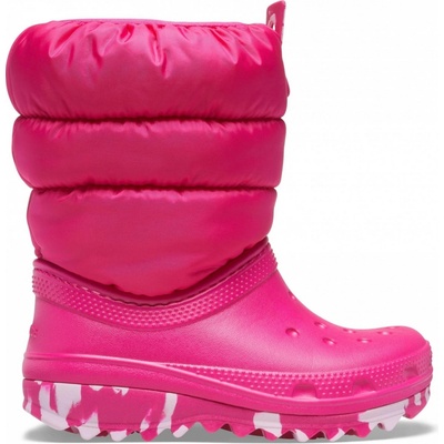 Crocs CLASSIC NEO PUFF BOOT K dětské 207684 6X0 Růžový – Zboží Dáma