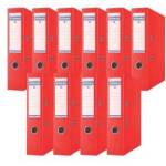 DONAU Premium Wide Folder Pack of 10/DIN A4/7.5 cm/10 Pieces/Red/Plastic Cover PP/Carton Paper Slot Folder Office Folder File Ring Binder/Green Dot - 3975001PL-04