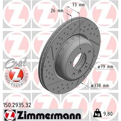 Brzdový kotúč ZIMMERMANN 150.2935.32 (150293532)