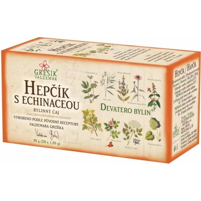 Grešík Hepčík s echinaceou porcovaný bylinný čaj Devatero bylin 30 g