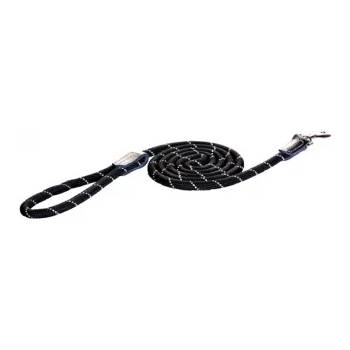 Rogz Rope Long Fixed Lead Large - Модерен здрав повод за кучета - въже, 12мм/ 180 см. - черен