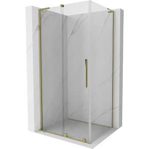 Mexen Velar L плъзгаща се душ кабина 100 x 80 см, прозрачна, златна - 871-100-080-03-50 (871-100-080-03-50)