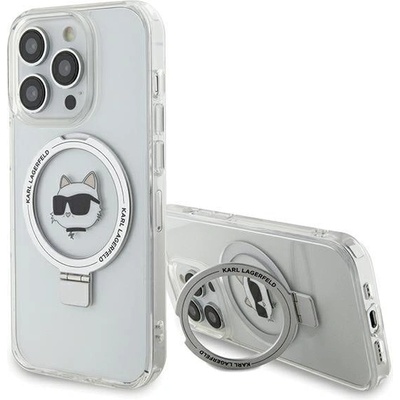 KARL LAGERFELD Кейс Karl Lagerfeld KLHMP15XHMRSCHH за iPhone 15 Pro Max 6.7"", бял / бял, твърд, Ring Stand Choupette Head MagSafe (KXG0075645)