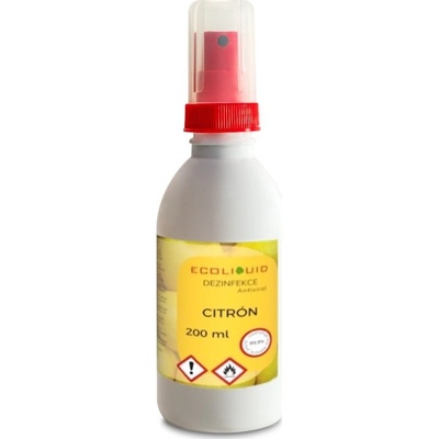 Ecoliquid Antiviral dezinfekce na ruce sprej citrón 200 ml