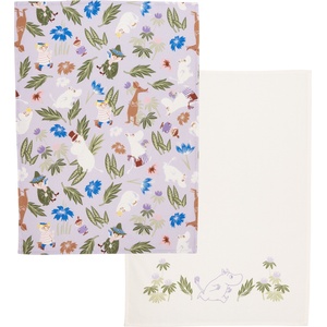 Arabia Finland Малки кухненски кърпи Arabia Finland Мумини Flower Garden 50 x 70 см лилави 2 бр (1072651)