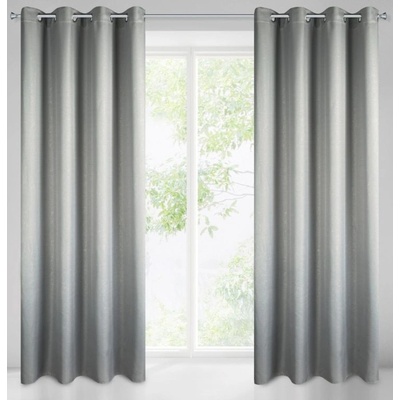 Sivý zatemňujúci záves na kruhy so zlatým odleskom