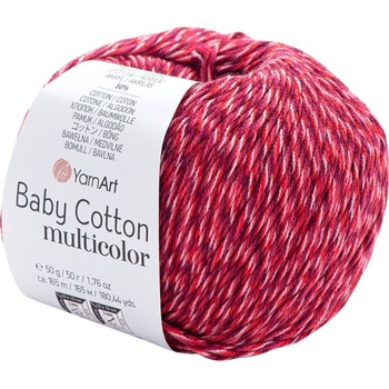 YARNART Baby Cotton Multicolor 5209 Bordeaux Red Плетива прежда (Baby Cotton Multicolor 5209)