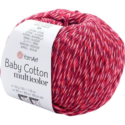 YARNART Baby Cotton Multicolor 5209 Bordeaux Red Плетива прежда (Baby Cotton Multicolor 5209)