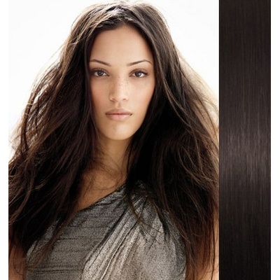 Vlasy pre metódu Pu Extension / Tapex / Tape Hair / Tape IN 40cm - prírodná čierna