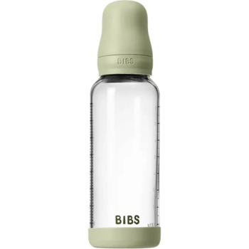 BIBS Стъклена бебешка бутилка Bibs - С каучуков биберон, 240 ml, Sage (5020250)