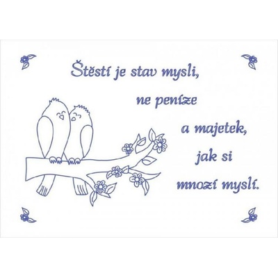 Beruška Vyšívání k zavěšení 70x50 cm Štěstí je stav mysli – Zboží Mobilmania