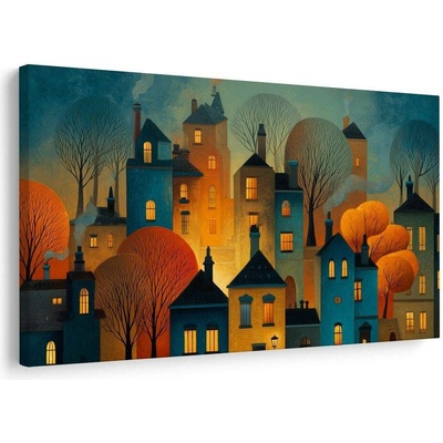 Obraz zimní pohádka nočního města - 60x40